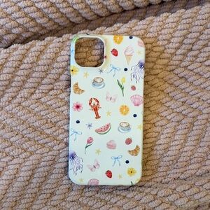 Patterned IPhone 14 plus Case - Cream